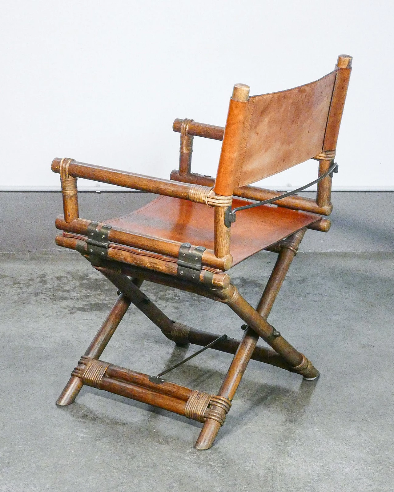 Director's chair in bamboo and leather by Lyda Levi, 1960s 8