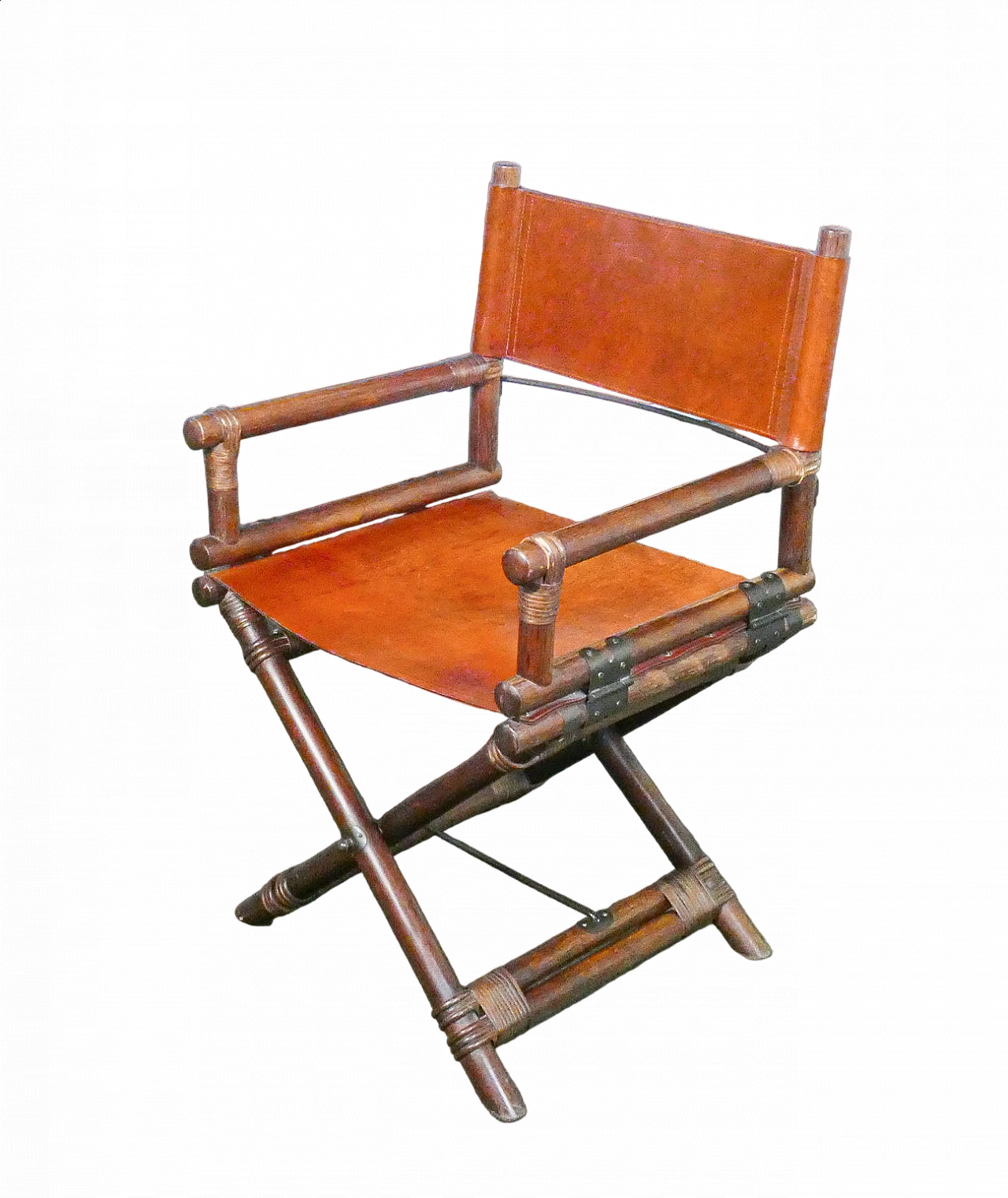 Director's chair in bamboo and leather by Lyda Levi, 1960s 9