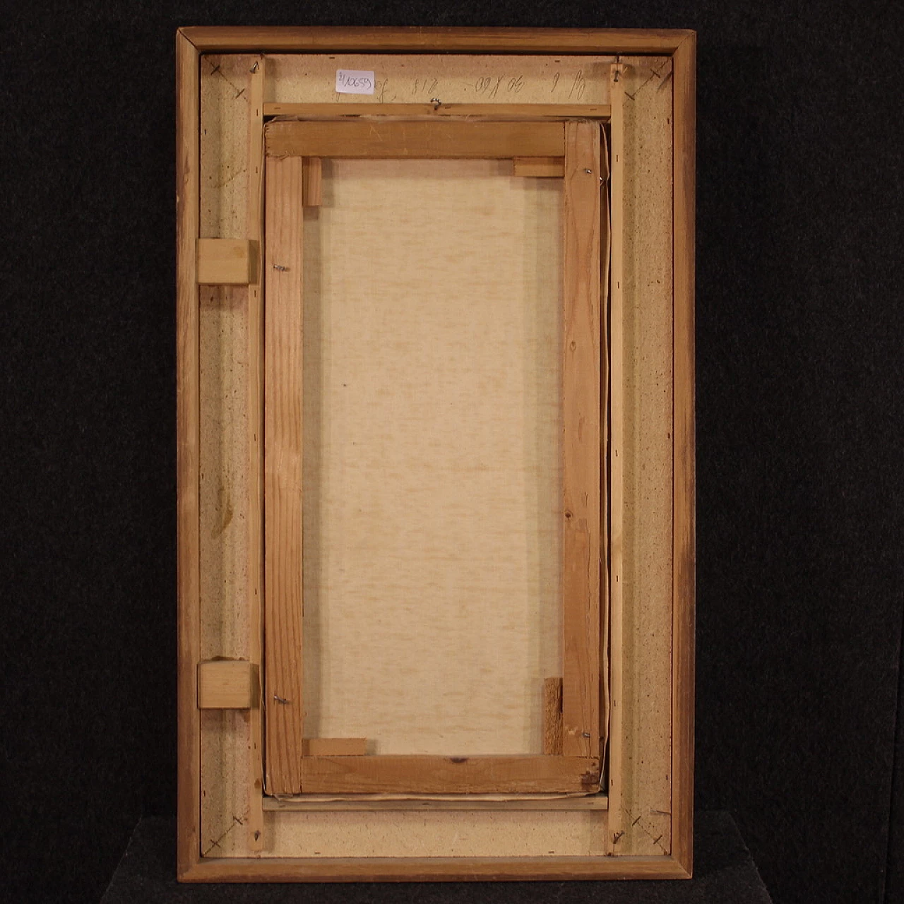 City view painting with figures in impressionist style, oil on canvas, 1960s 9