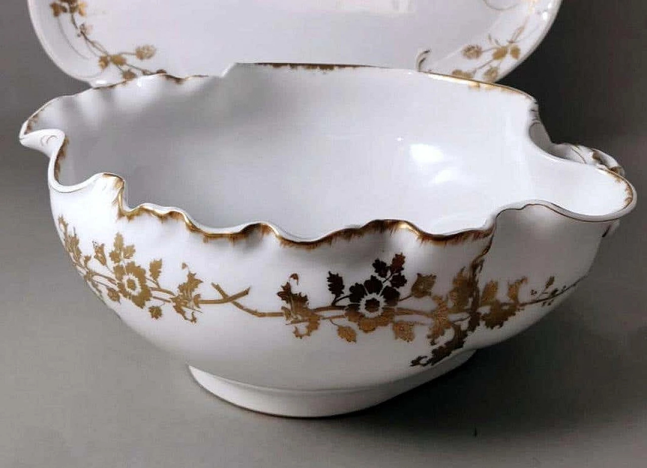 Salad bowl with tray in Limoges porcelain by Haviland & Co., early 20th century 5