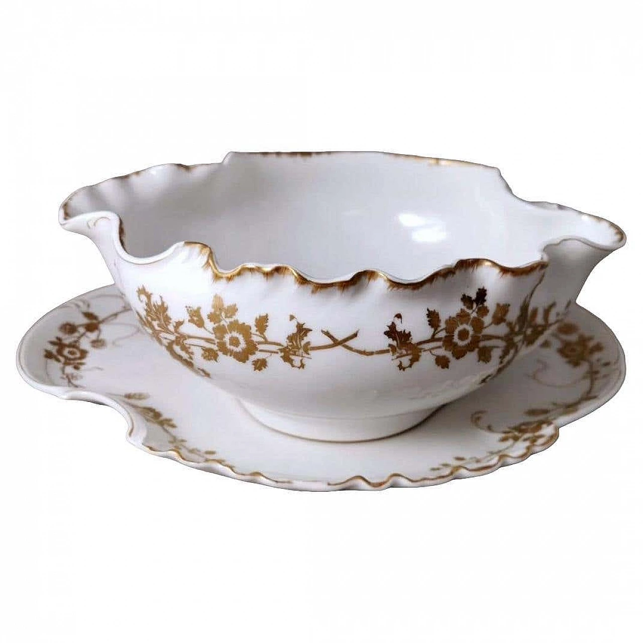 Salad bowl with tray in Limoges porcelain by Haviland & Co., early 20th century 18
