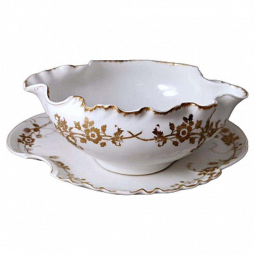 Salad bowl with tray in Limoges porcelain by Haviland & Co., early 20th century