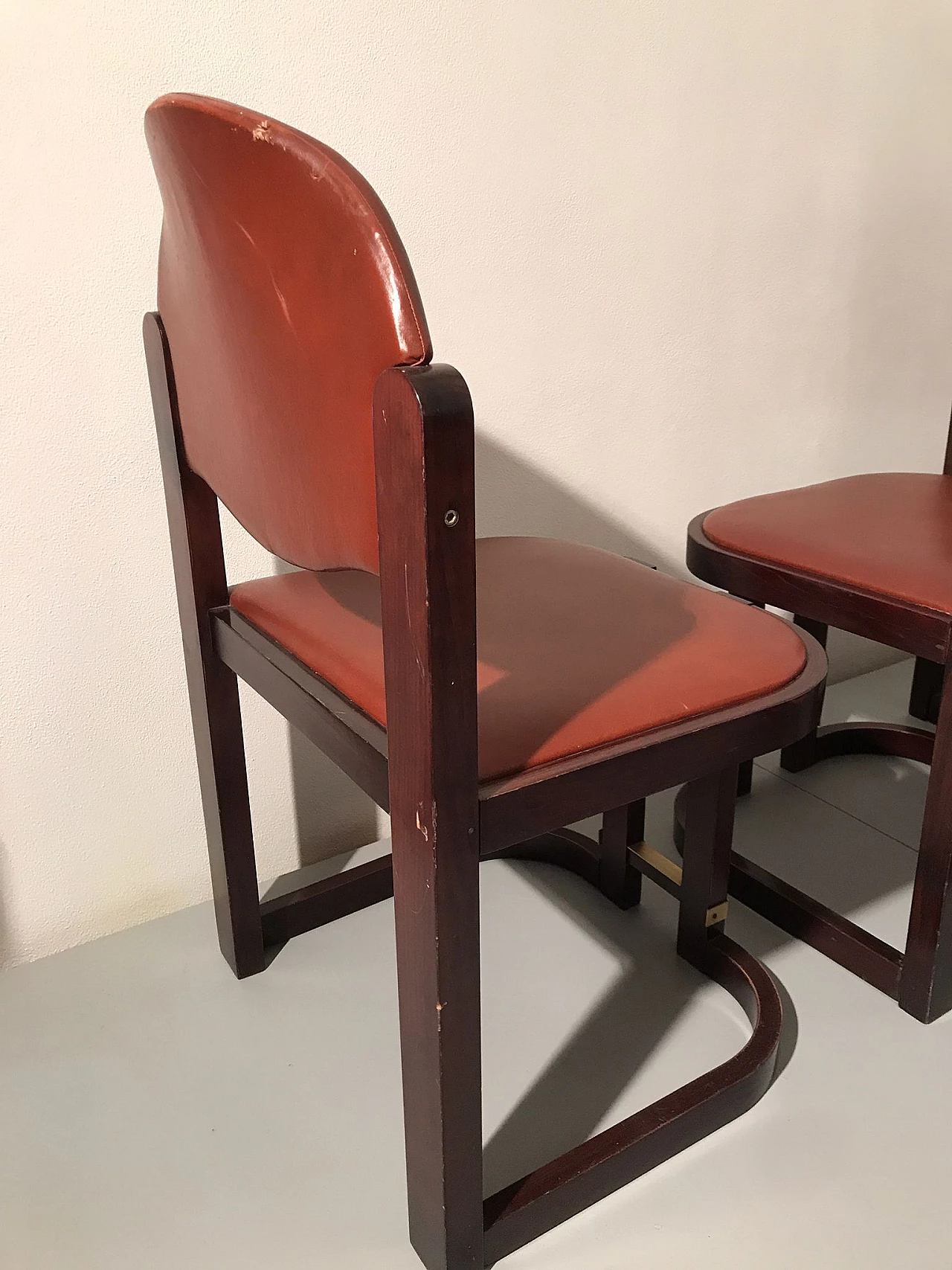 Attr. Augusto Savini 6 faux leather armchairs, 1970s 16