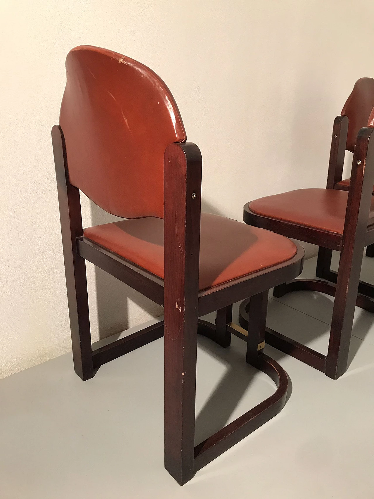 Attr. Augusto Savini 6 faux leather armchairs, 1970s 20