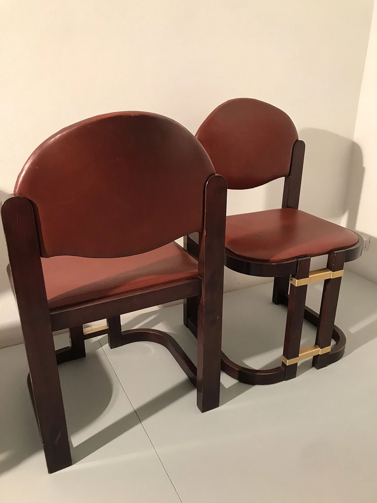 Attr. Augusto Savini 6 faux leather armchairs, 1970s 34