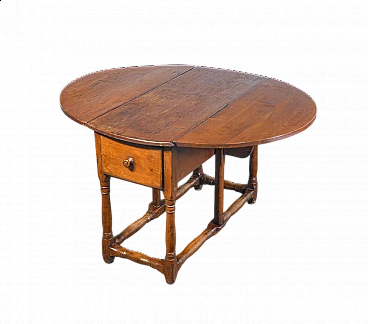 Spruce wood band table with two drawers, early 19th century