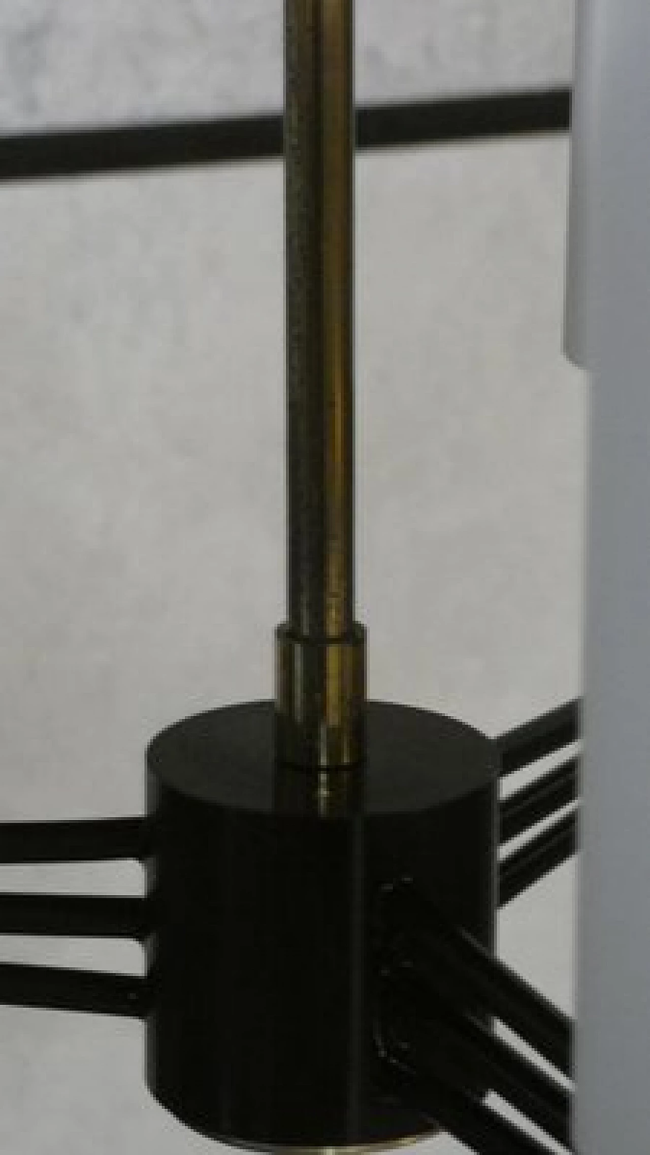 Three-light metal and glass chandelier attributed to Stilnovo, 1950s 9