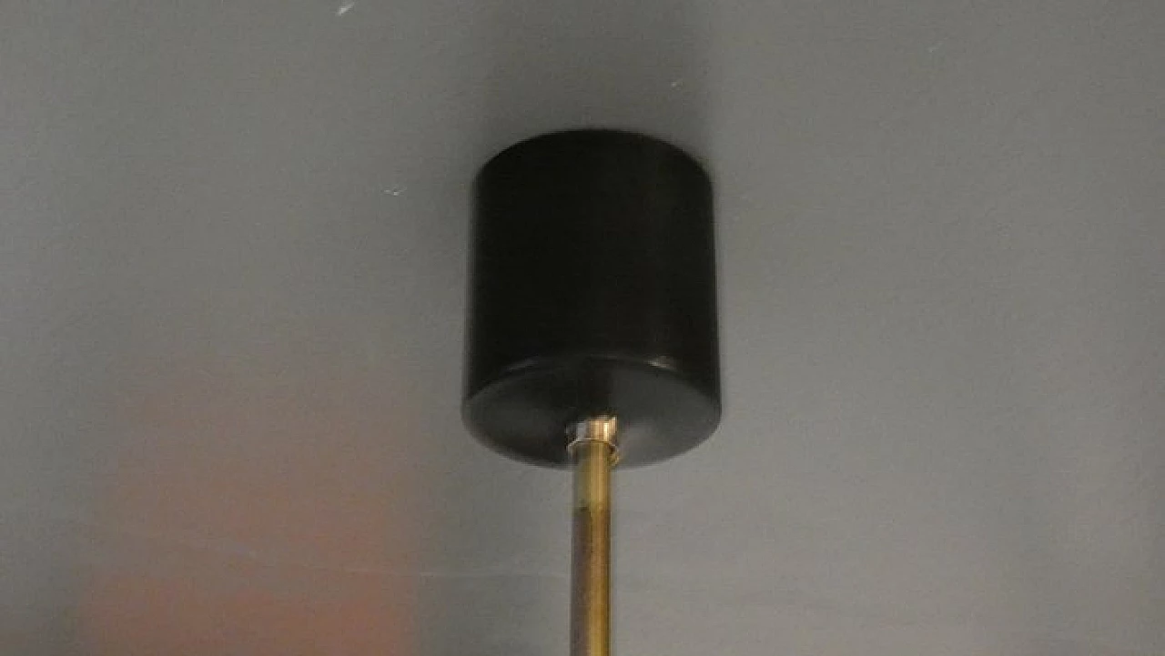 Three-light metal and glass chandelier attributed to Stilnovo, 1950s 10