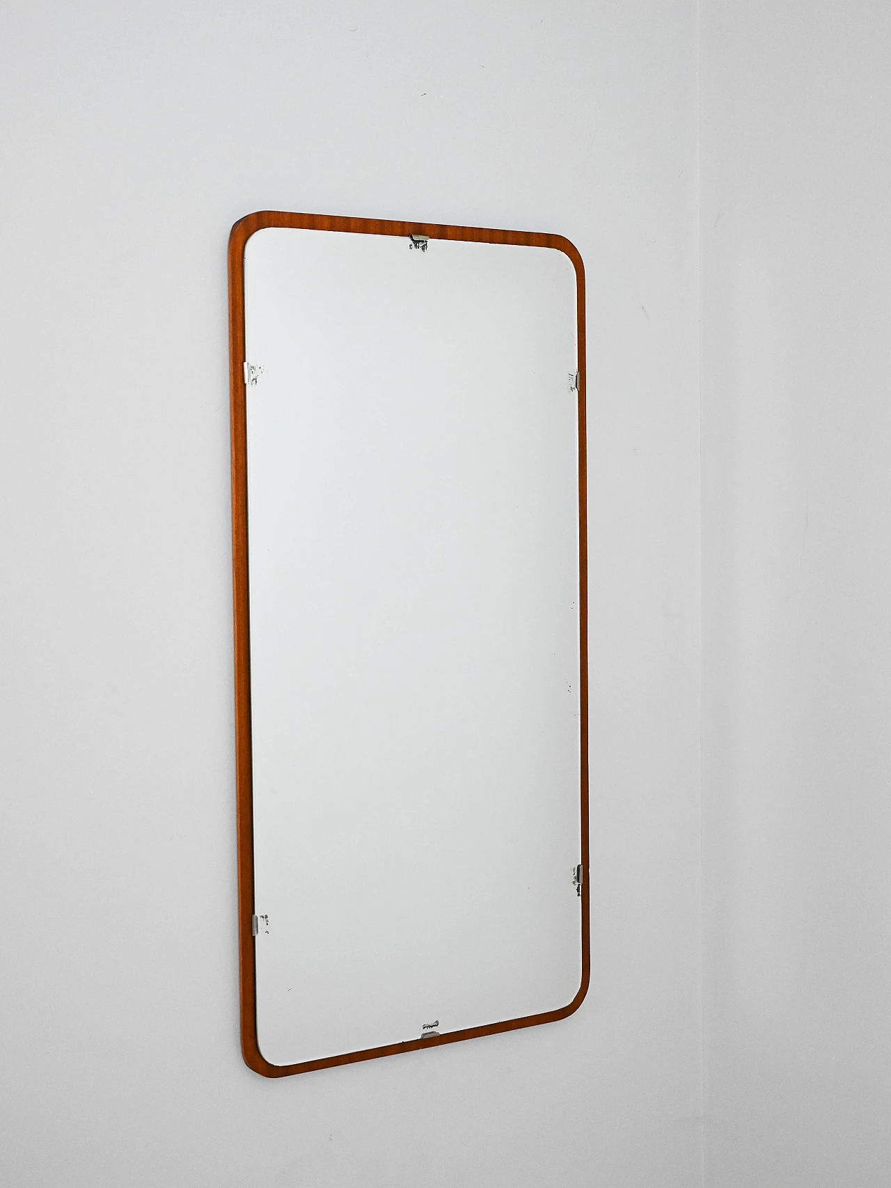 Mirror with teak frame and rounded edges, 1960s 1