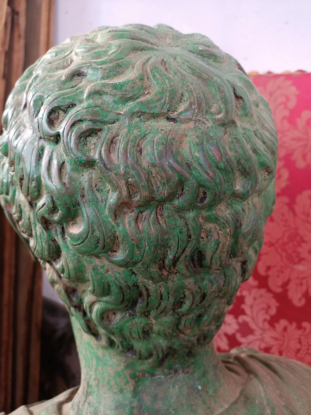 Busto di imperatore romano in bronzo, inizio '900 2