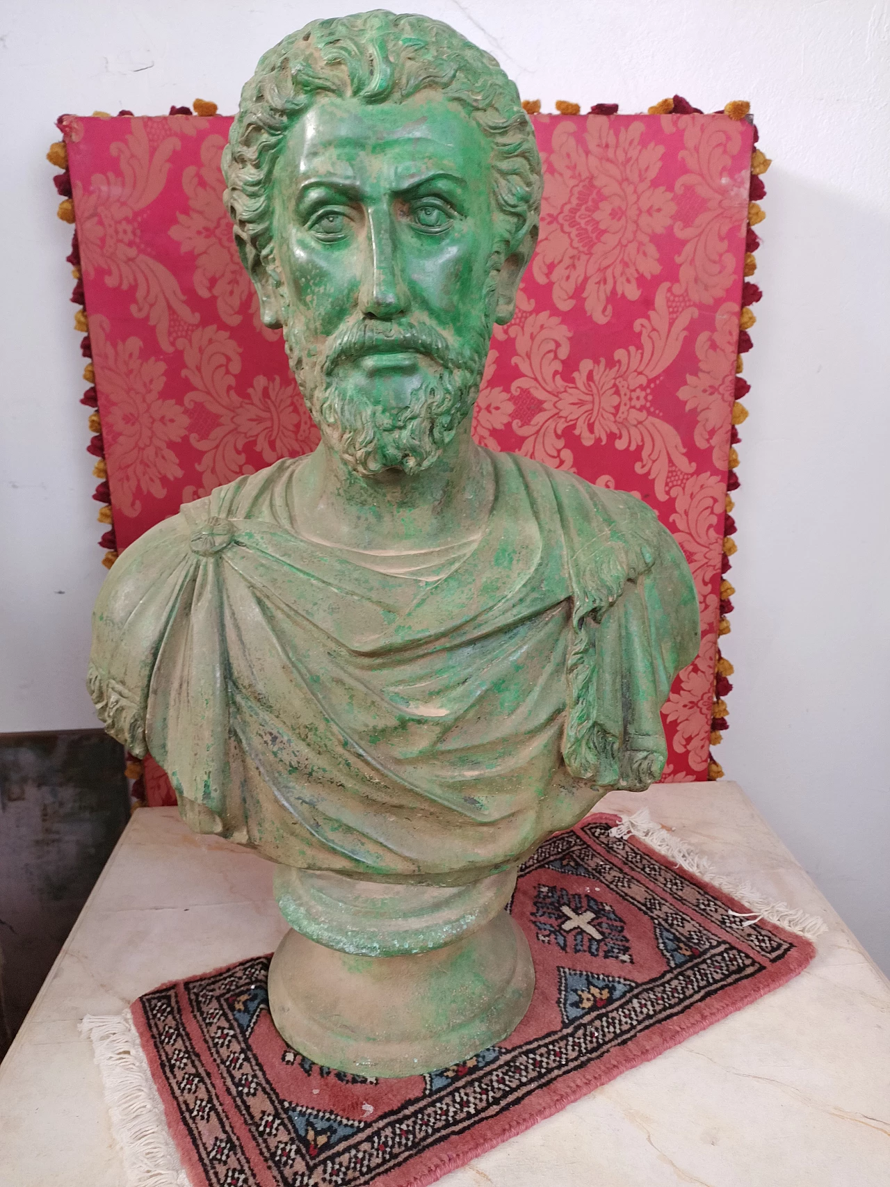 Busto di imperatore romano in bronzo, inizio '900 3