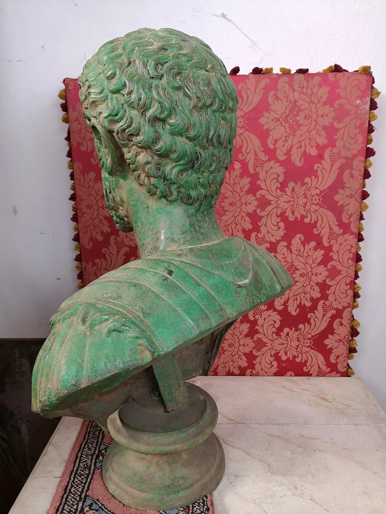 Busto di imperatore romano in bronzo, inizio '900 4