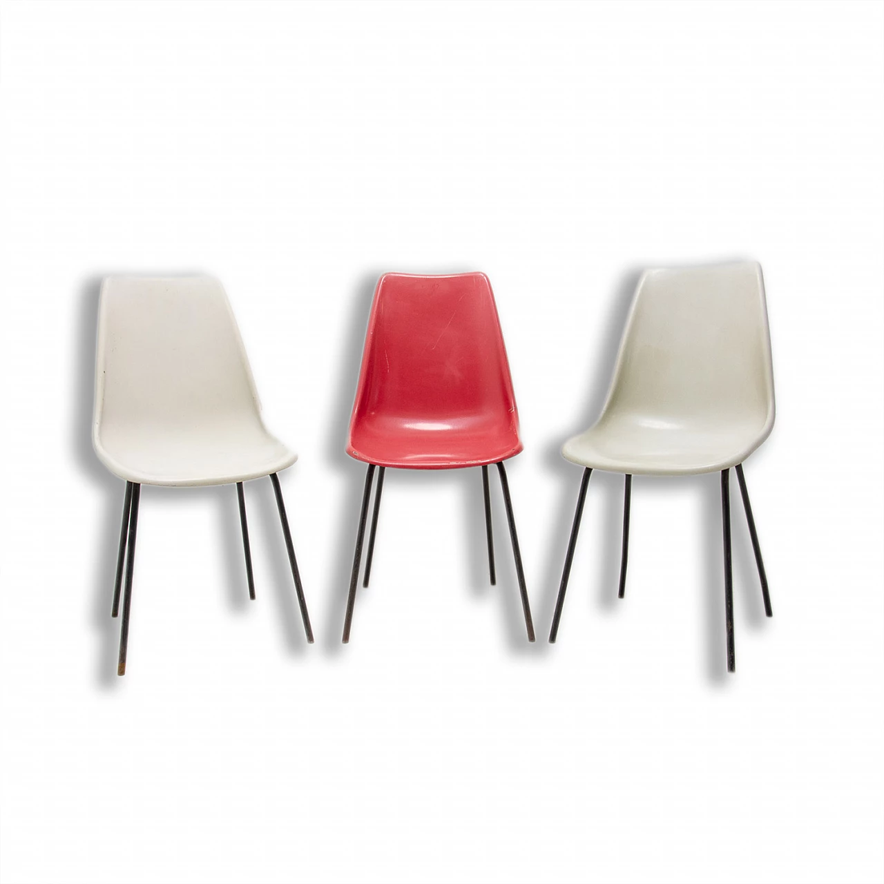 3 Glass fibre chairs by Miroslav Navrátil for Vertex, 1960s 1