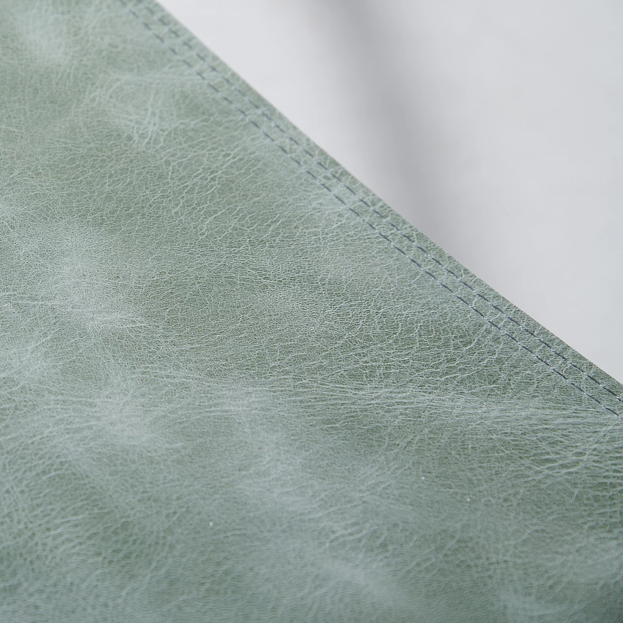 Sage green leather hanging armchair 8