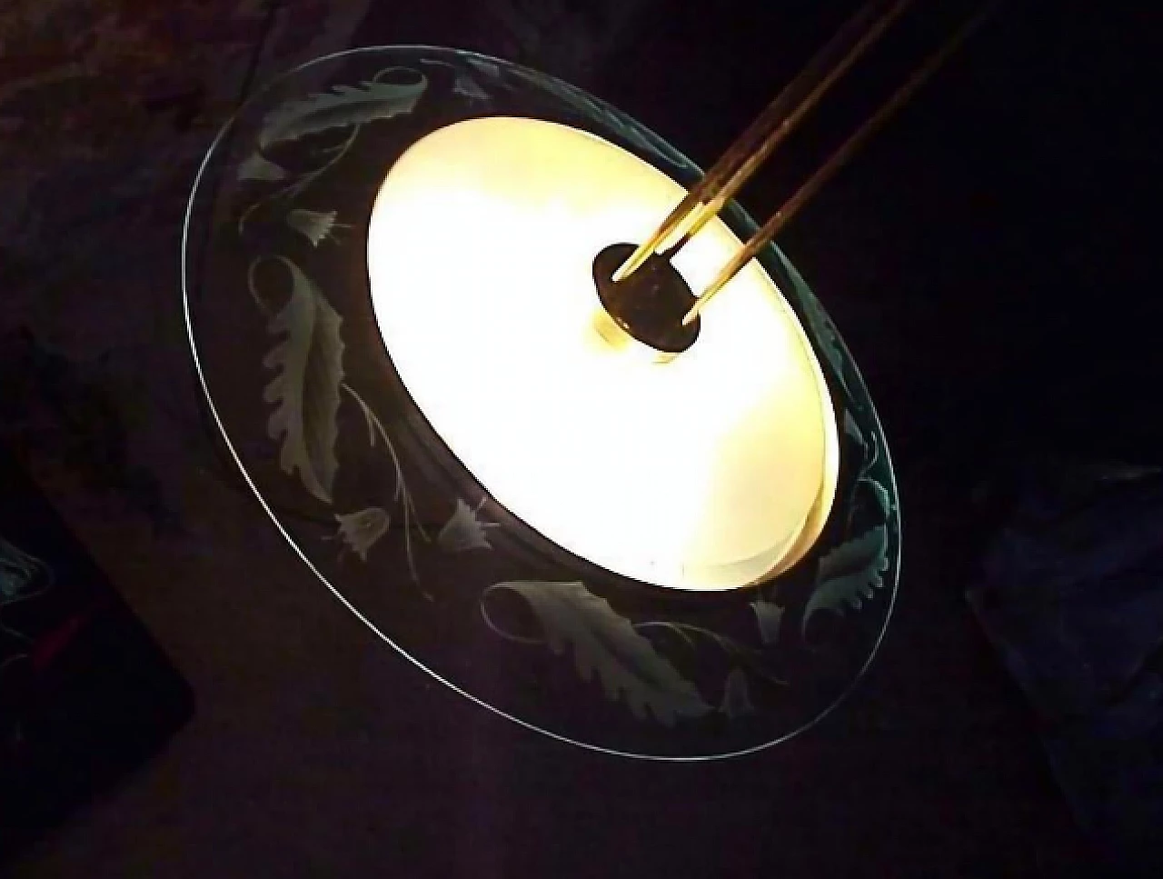 Lampadario in vetro e ottone di Pietro Chiesa per Fontana Arte, anni '50 5