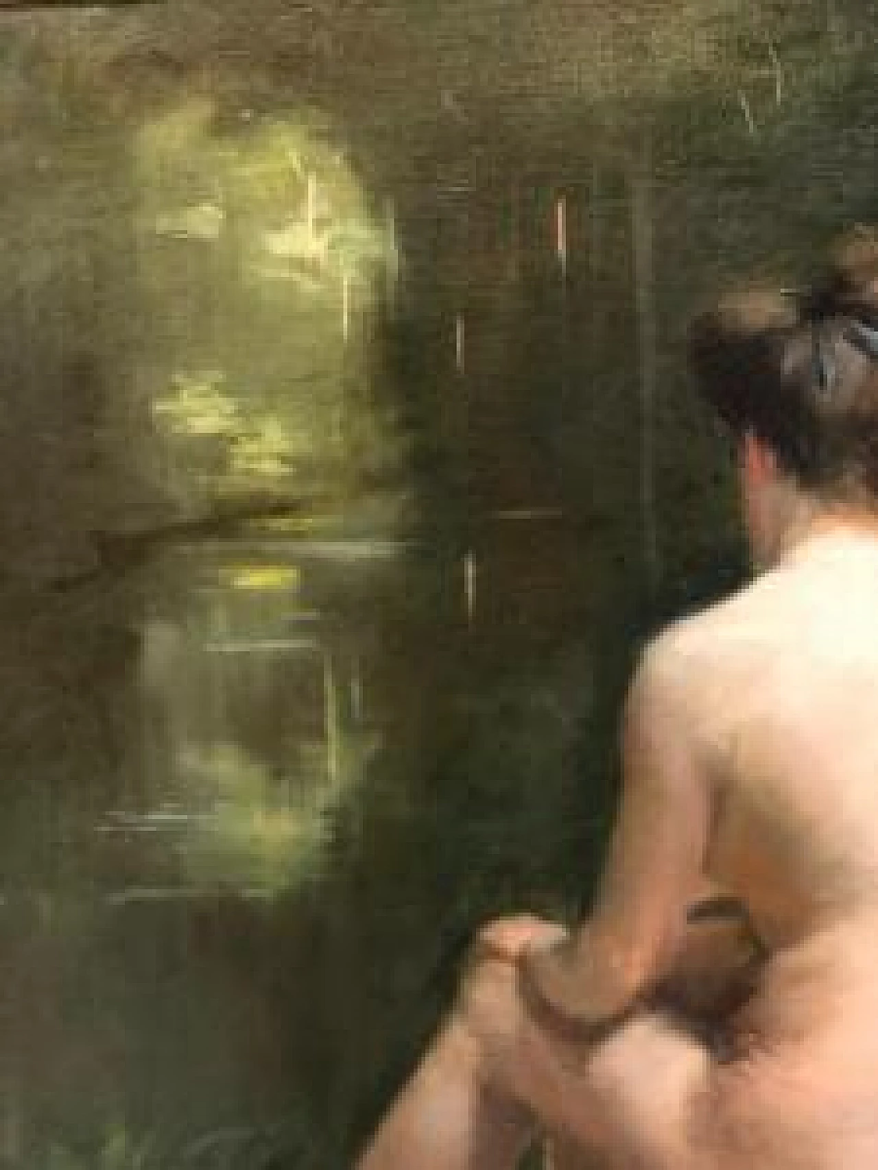Nudo femminile di schiena, dipinto a olio su tela, fine '800 2