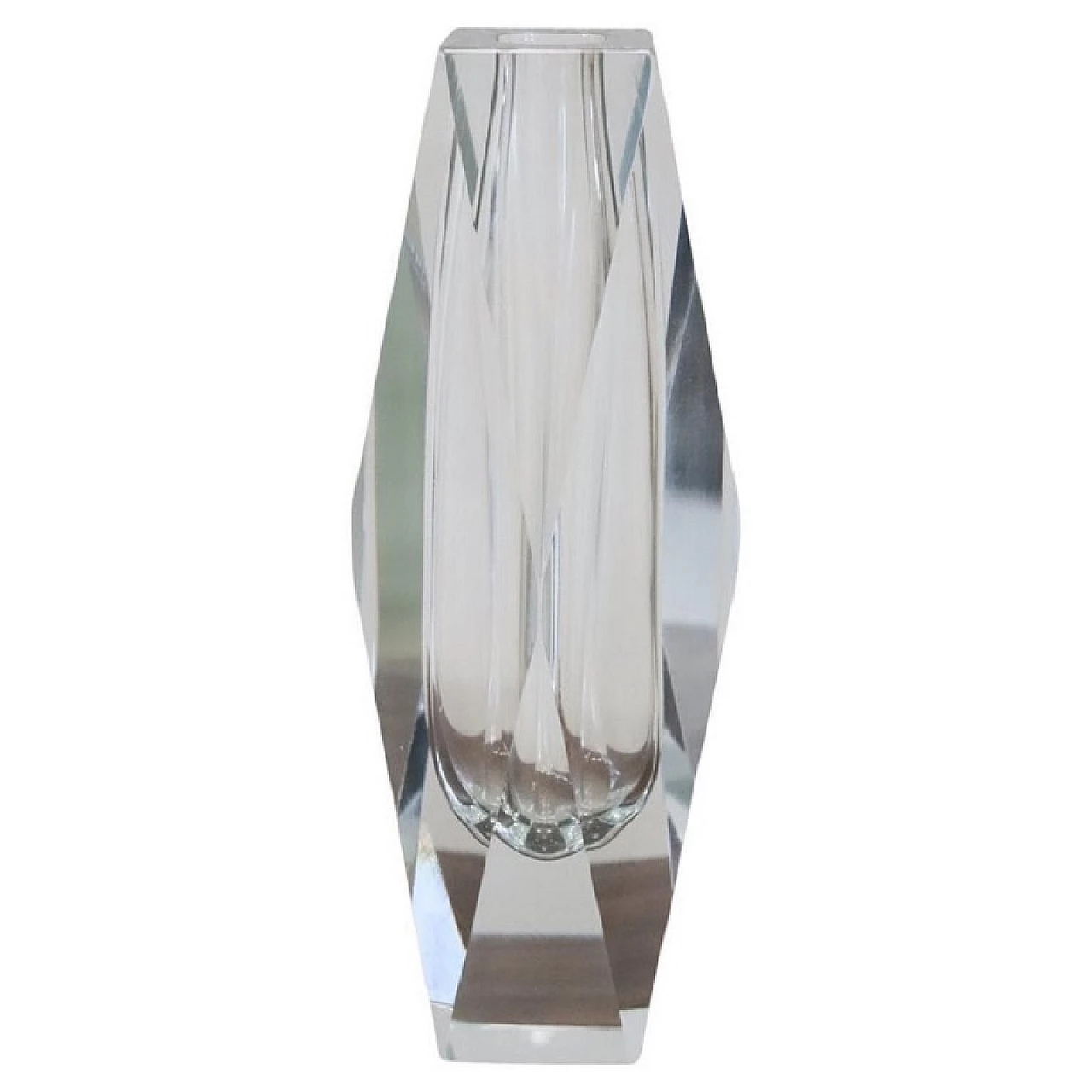 Flavio Poli transparent glass vase for A. Mandruzzato, 1960s 1
