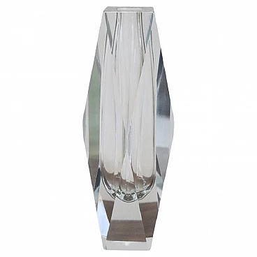 Vaso in vetro trasparente di Flavio Poli per A. Mandruzzato, anni '60