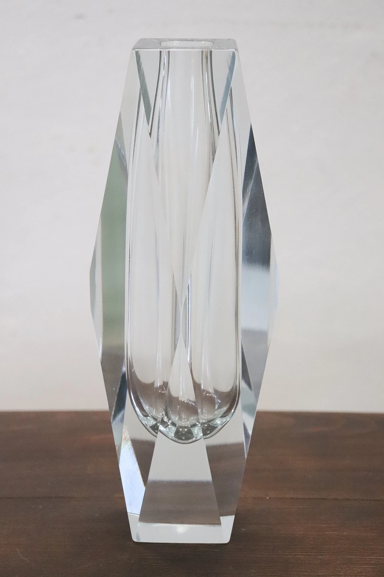 Vaso in vetro trasparente di Flavio Poli per A. Mandruzzato, anni '60 2