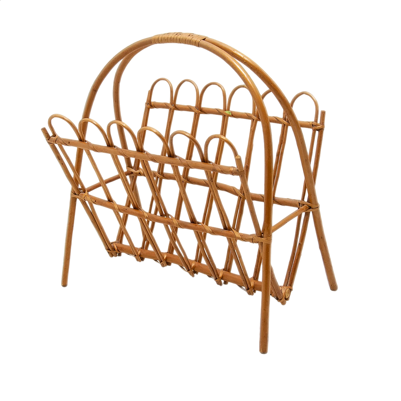Rattan magazine rack by Jan Kalous for Úluv, 1960s 14