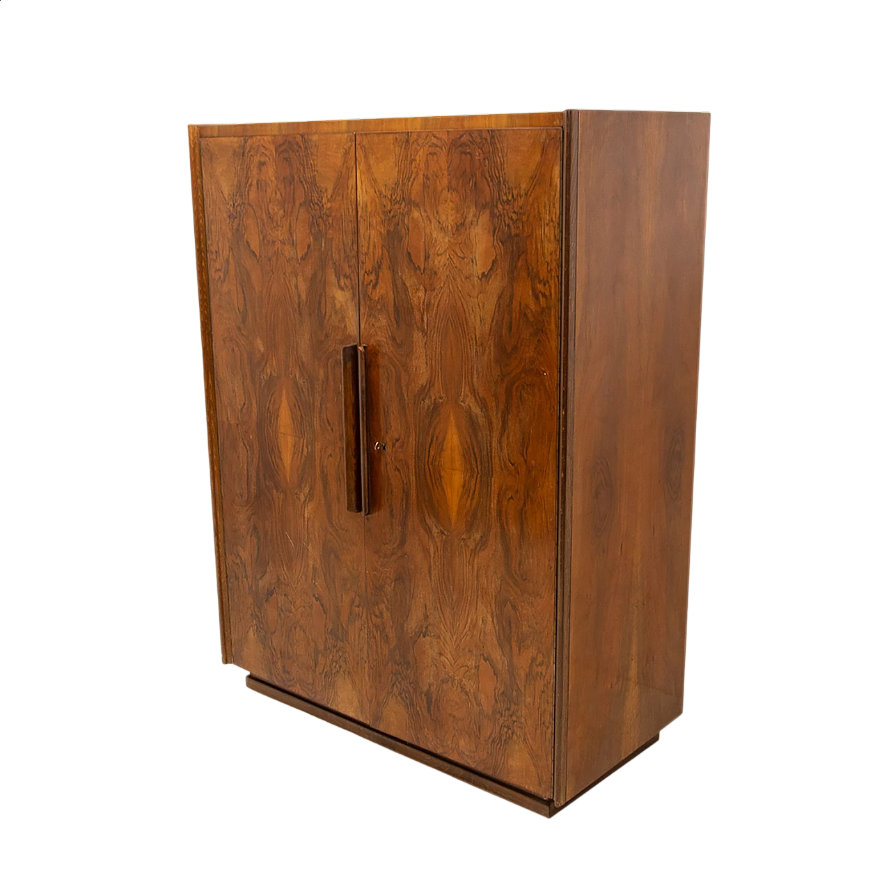 Walnut functionalist wardrobe by UP Zavody, 1950s 24