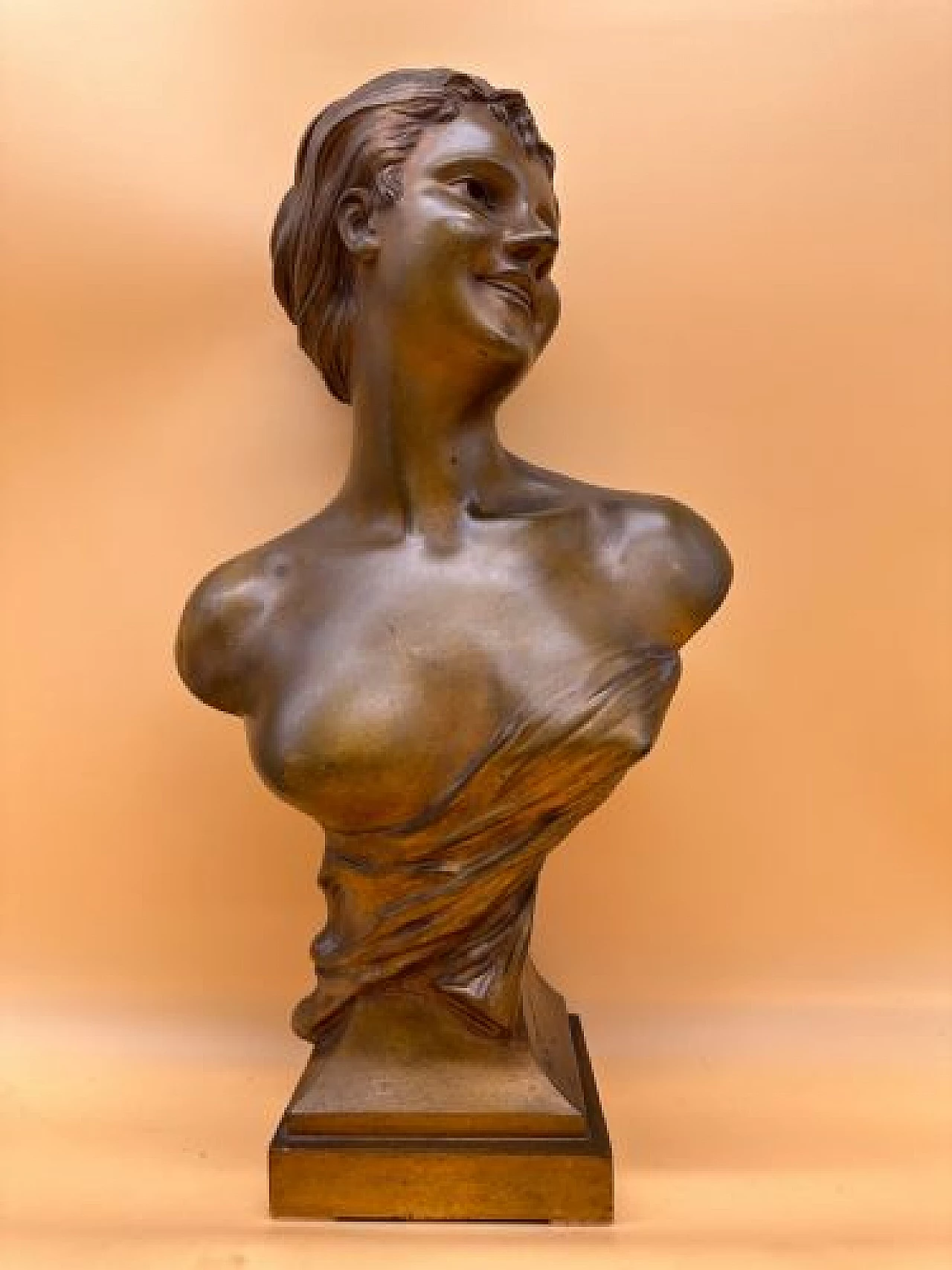 Alexandre Charpentier, busto femminile, scultura in bronzo 5