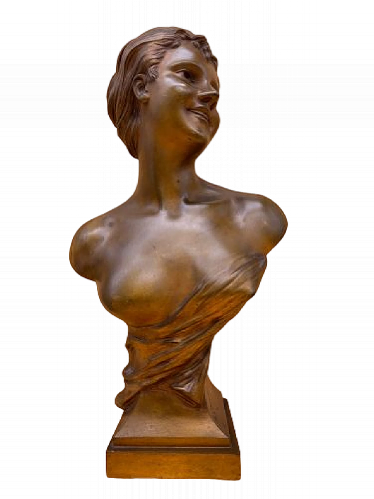 Alexandre Charpentier, busto femminile, scultura in bronzo 6
