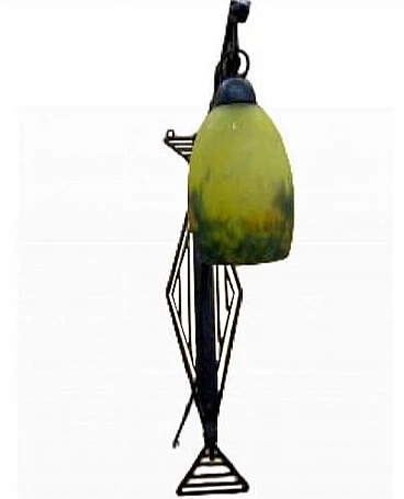 Applique in ferro battuto e vetro con serpente