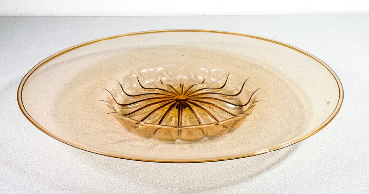 Murano blown glass dish by Vittorio Zecchin, 1940s 1