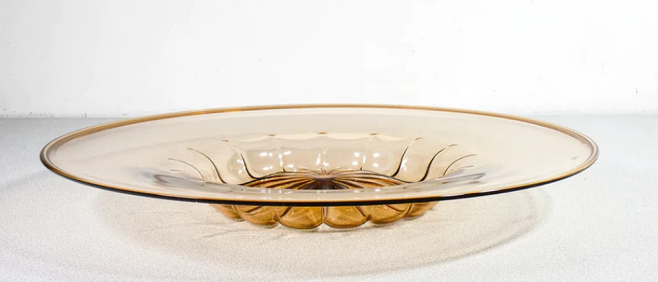 Piatto in vetro soffiato di Murano di Vittorio Zecchin, anni '40 2