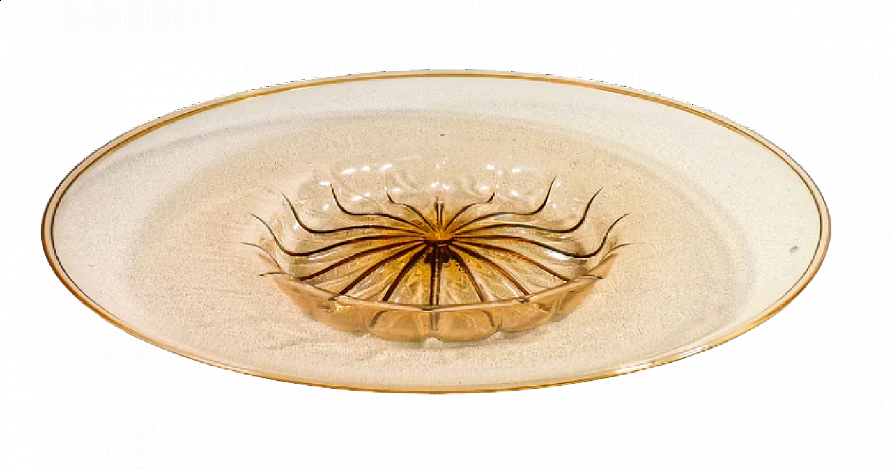 Piatto in vetro soffiato di Murano di Vittorio Zecchin, anni '40 6