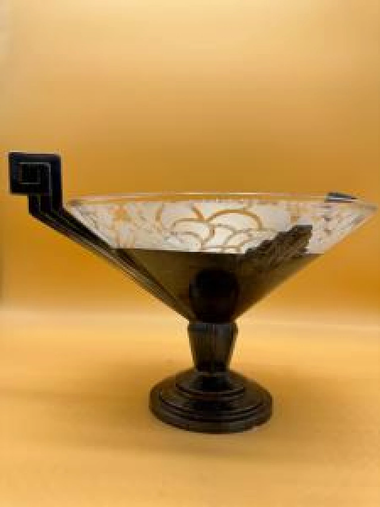 Centrotavola Art Déco in metallo e vetro 3