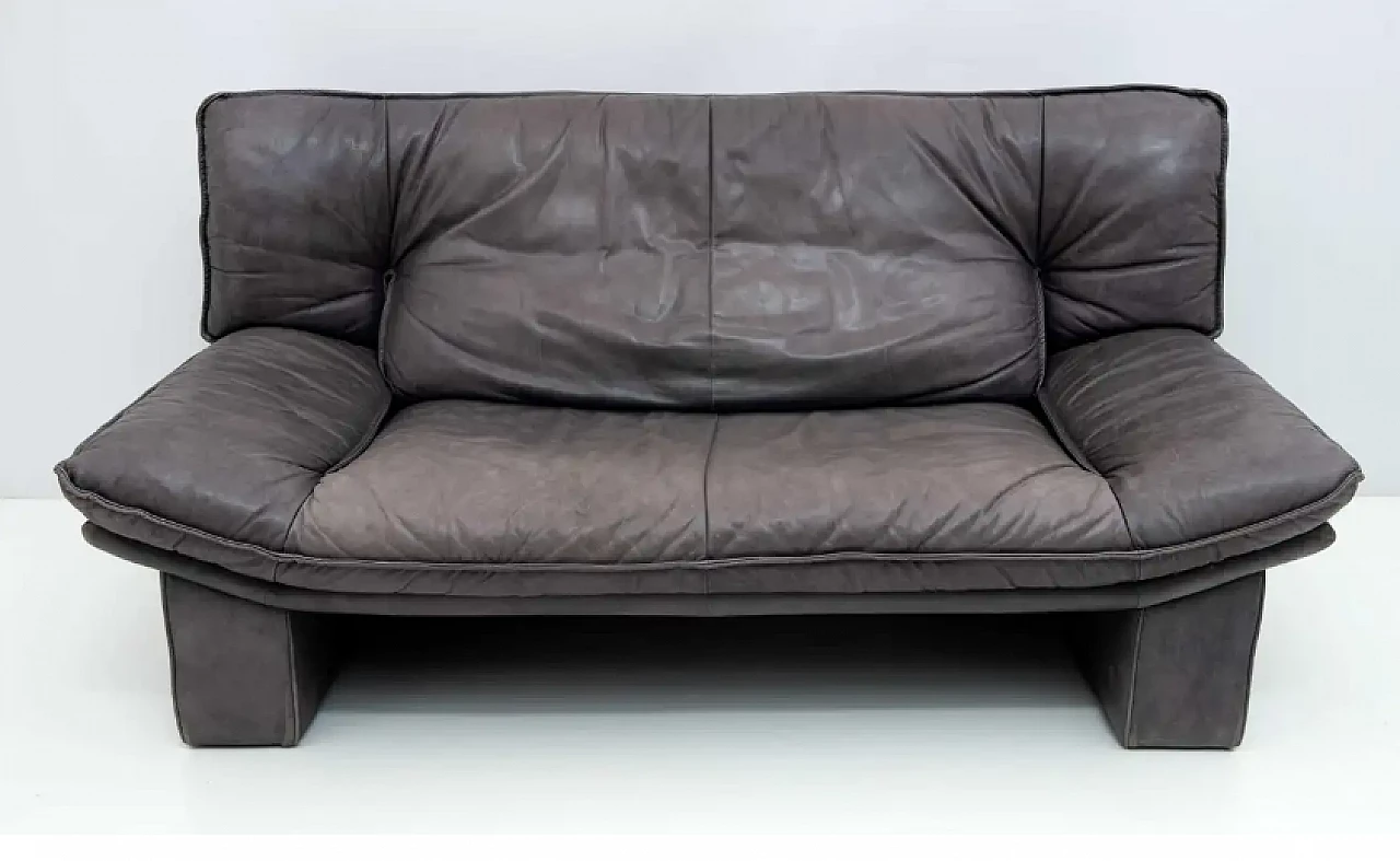 Coppia di divani in pelle di Nicoletti Salotti, anni '80 3