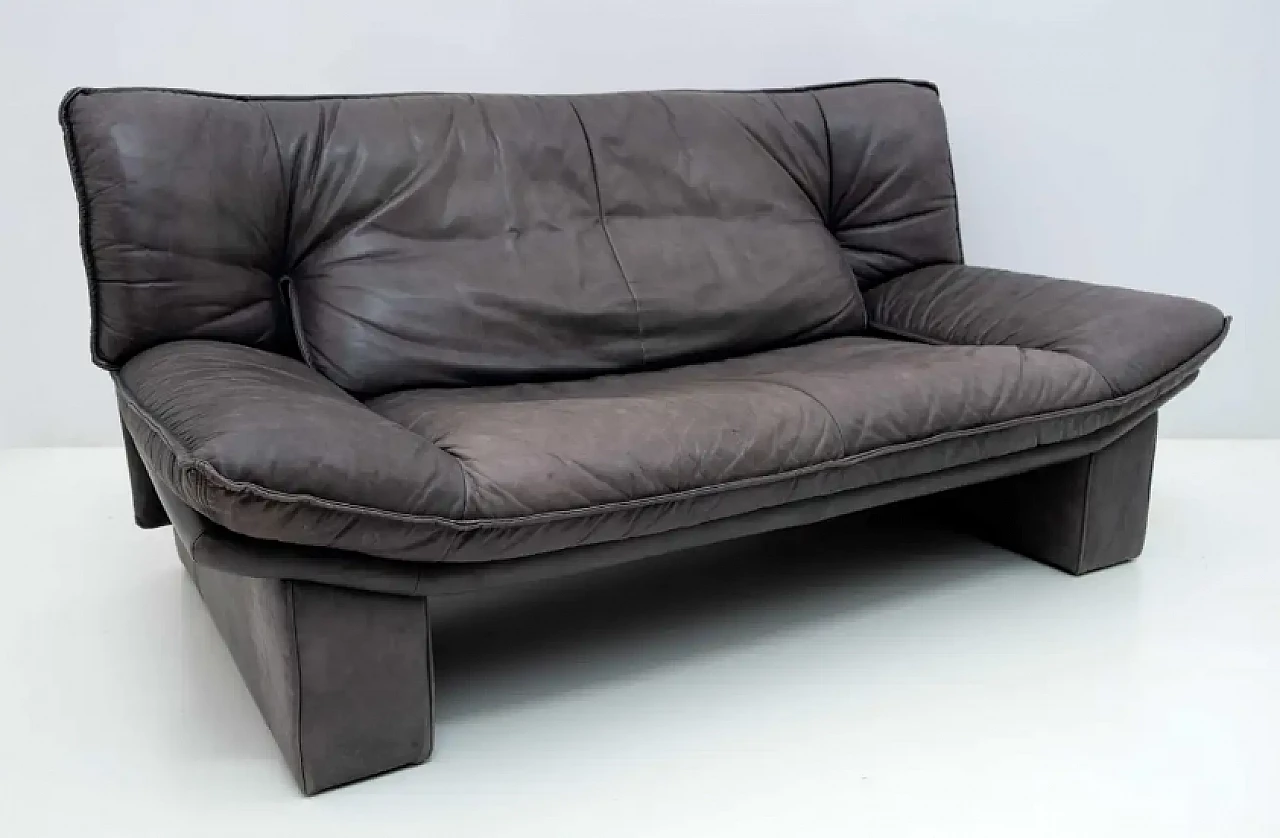 Coppia di divani in pelle di Nicoletti Salotti, anni '80 7
