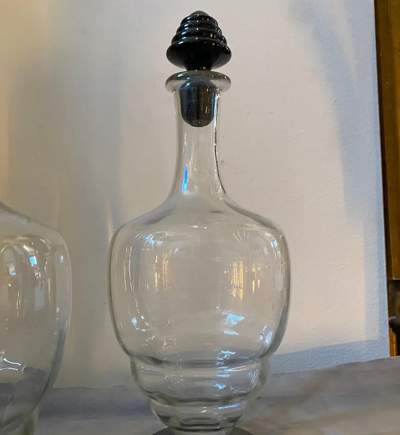 Pair of Murano glass bottles in the style of Napoleone Martinuzzi, 1930s 3