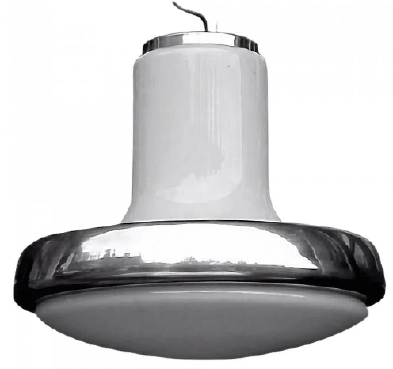 Aluminum and glass hanging lamp by Luci, 1960s 1