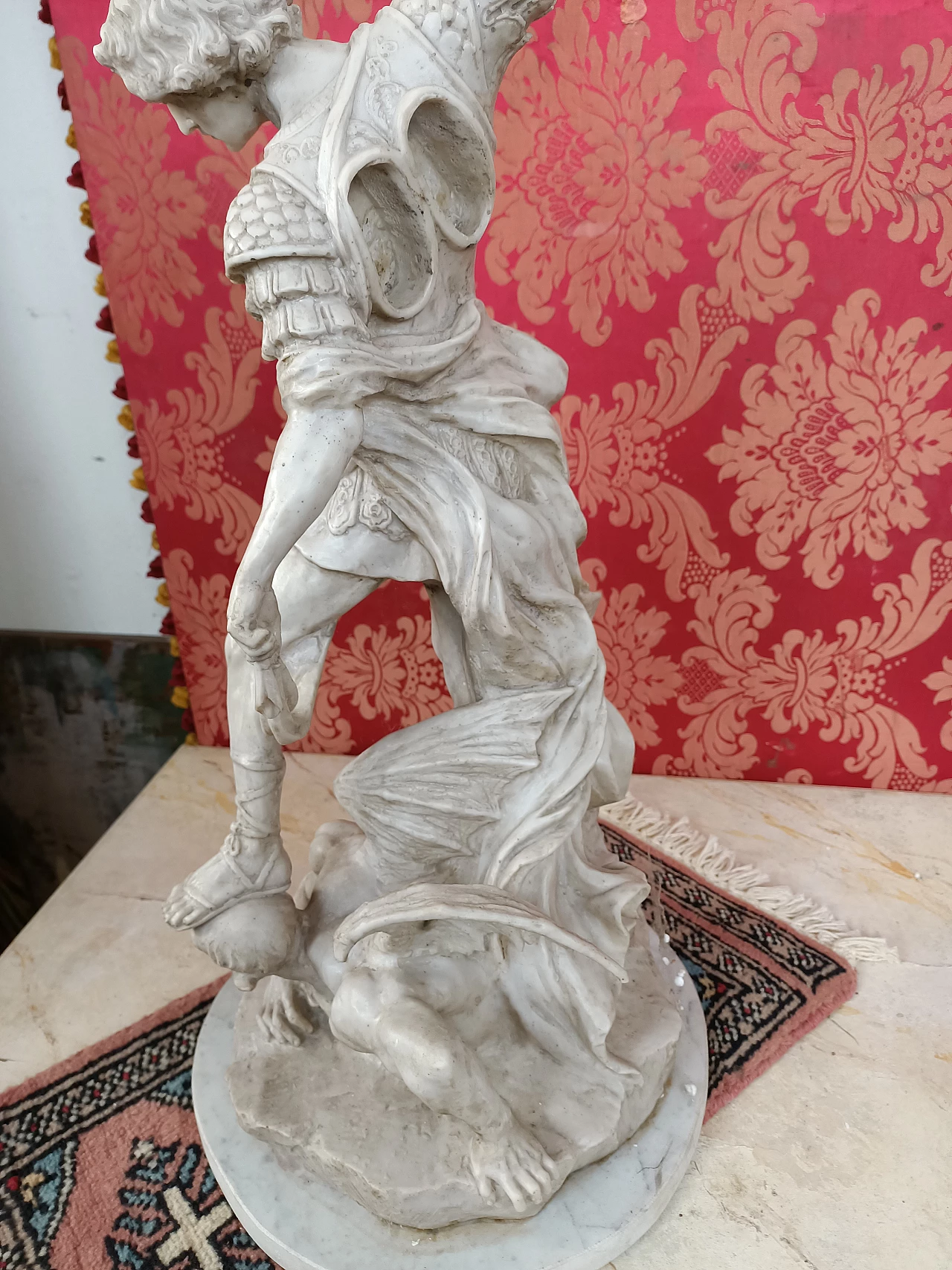 Scultura in polvere di marmo di San Michele Arcangelo, anni '50 3