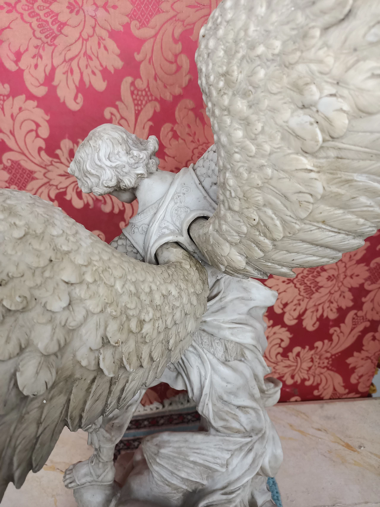 Scultura in polvere di marmo di San Michele Arcangelo, anni '50 5