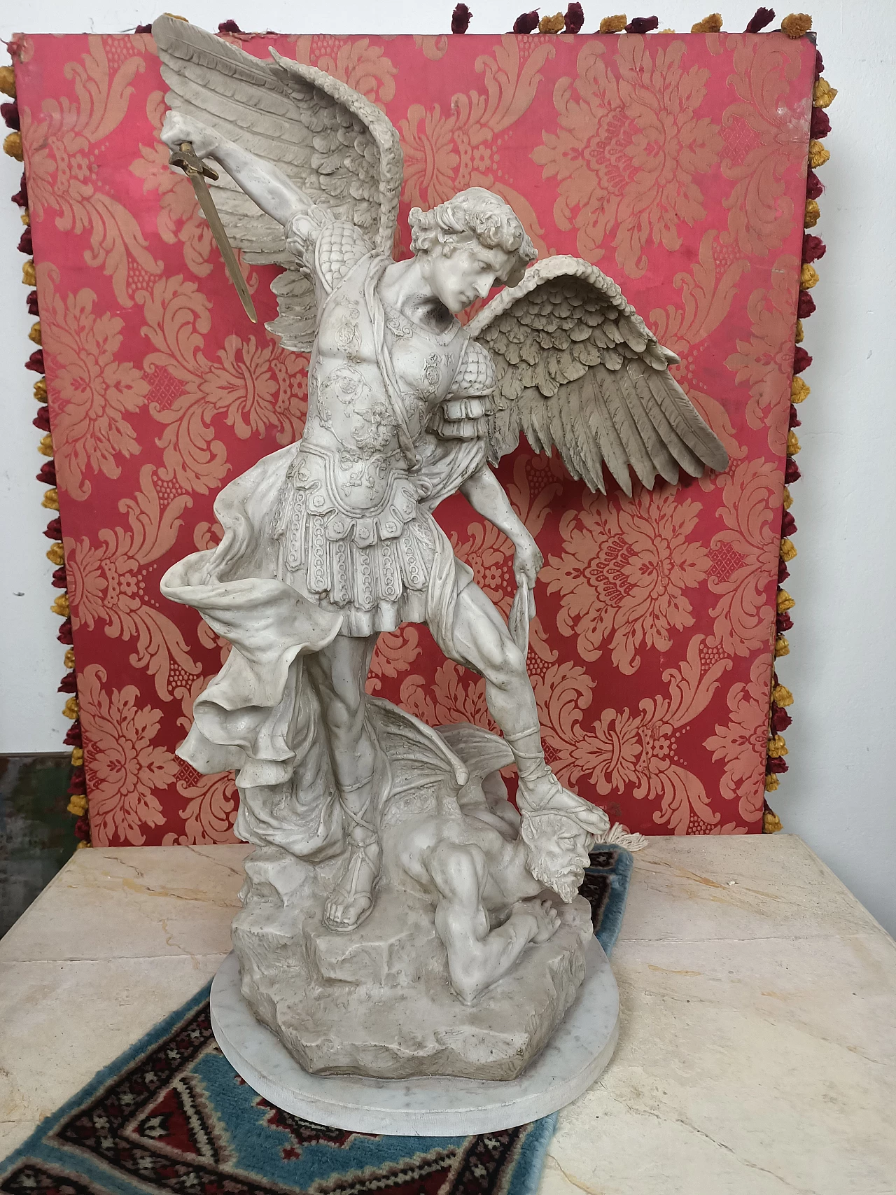 Scultura in polvere di marmo di San Michele Arcangelo, anni '50 6