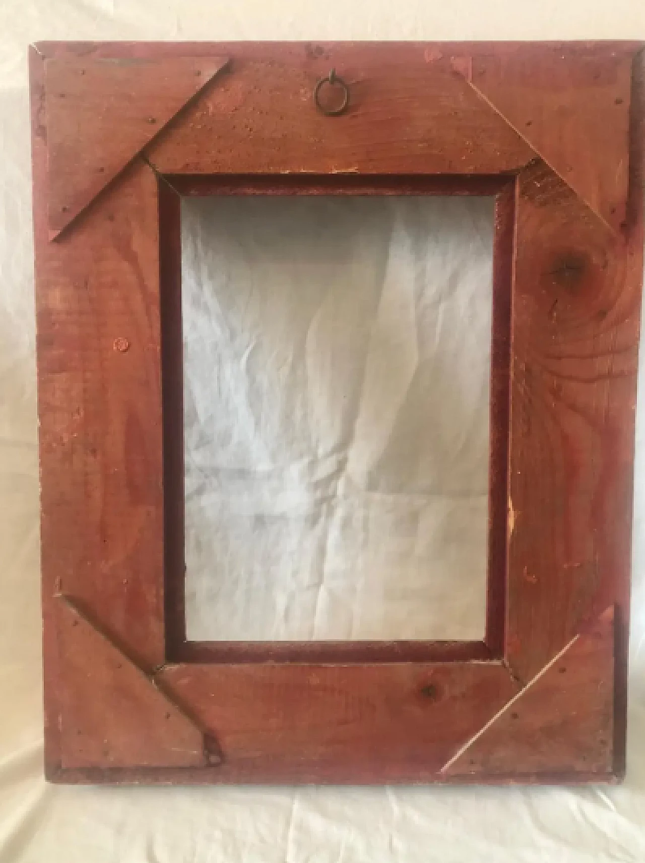 Gilded wooden frame with gold and wine red highlights, 1940s 4