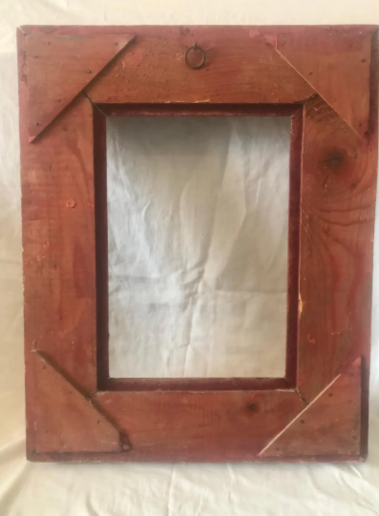 Gilded wooden frame with gold and wine red highlights, 1940s 9