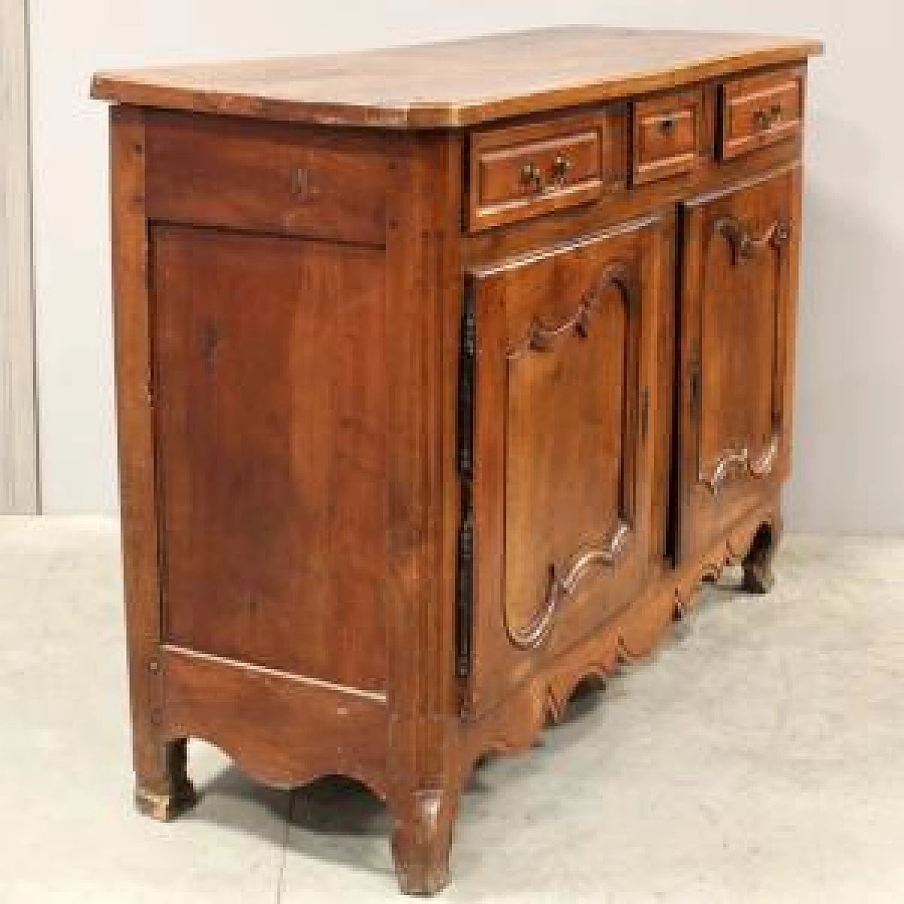 Louis XV sideboard in walnut and cherry, late 19th century 1