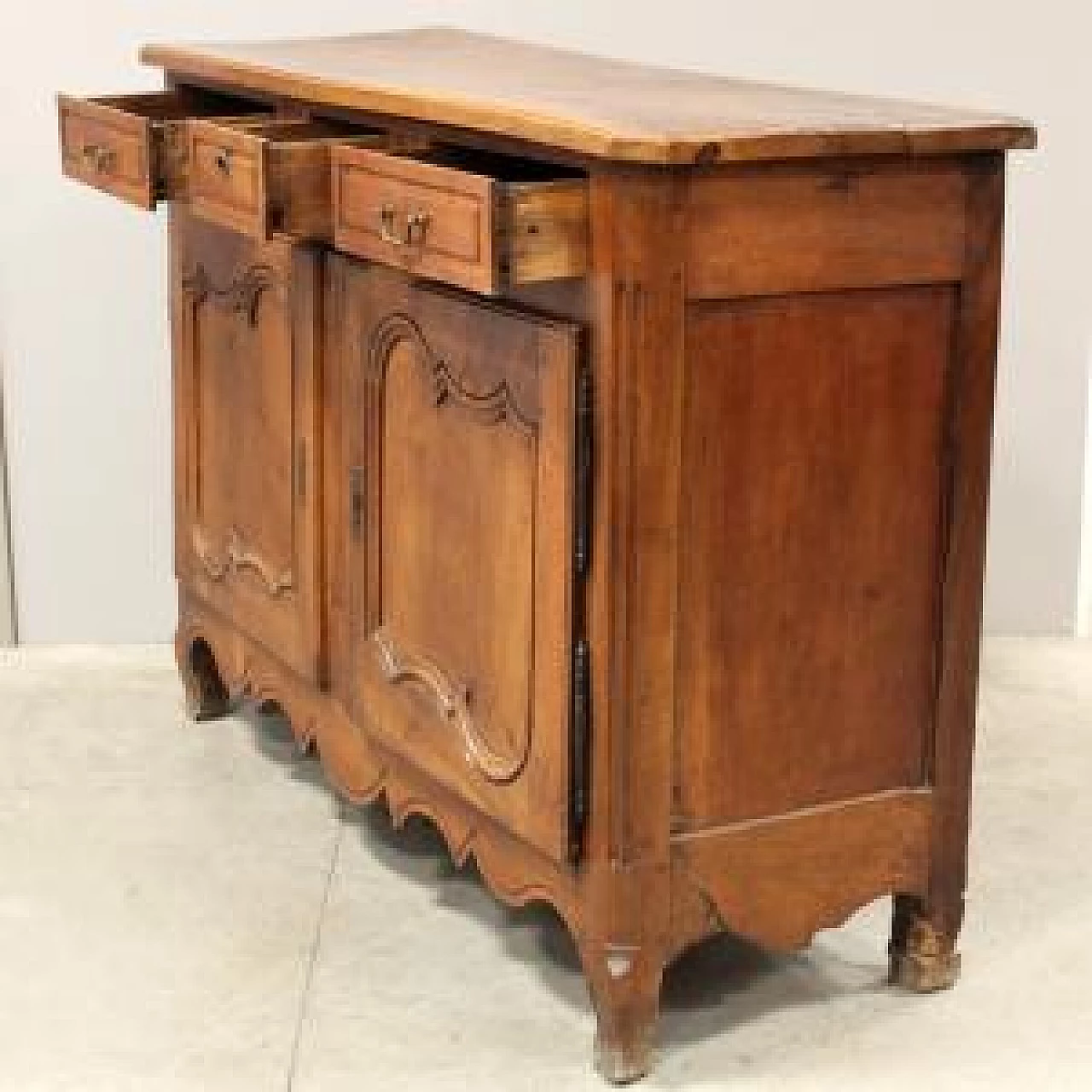 Louis XV sideboard in walnut and cherry, late 19th century 7