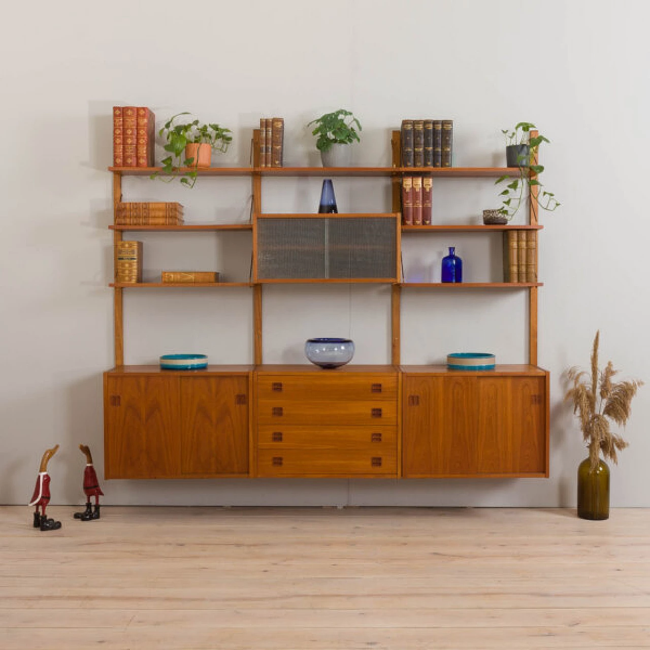 Danish modular bookcase in teak, 1970s 1