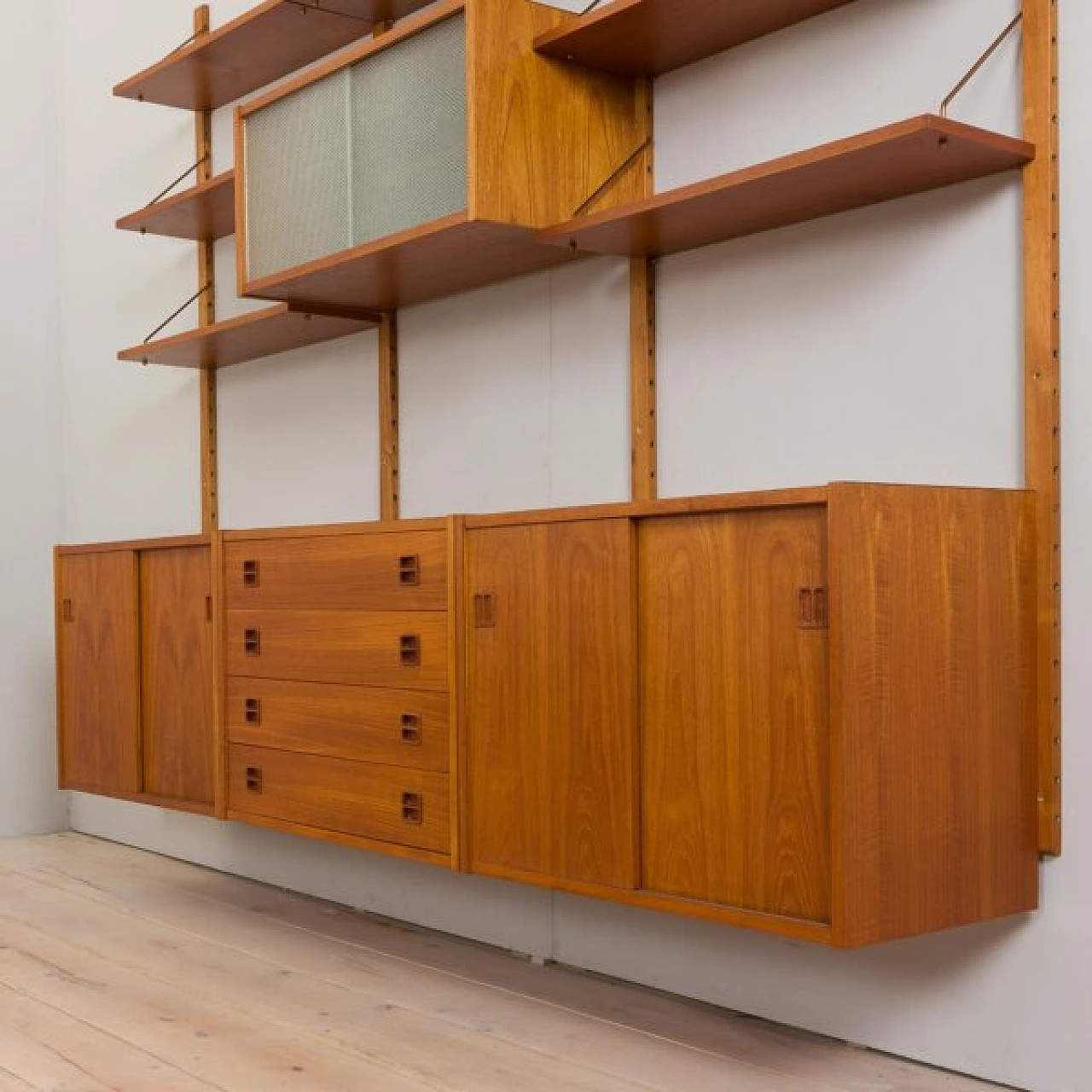 Danish modular bookcase in teak, 1970s 10