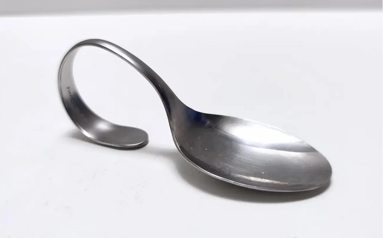 12 Steel Serving spoon by Pinti, Italy, 1980s 8