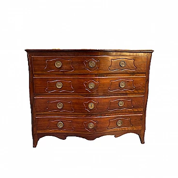Emilian walnut chest of drawers, mid-18th century