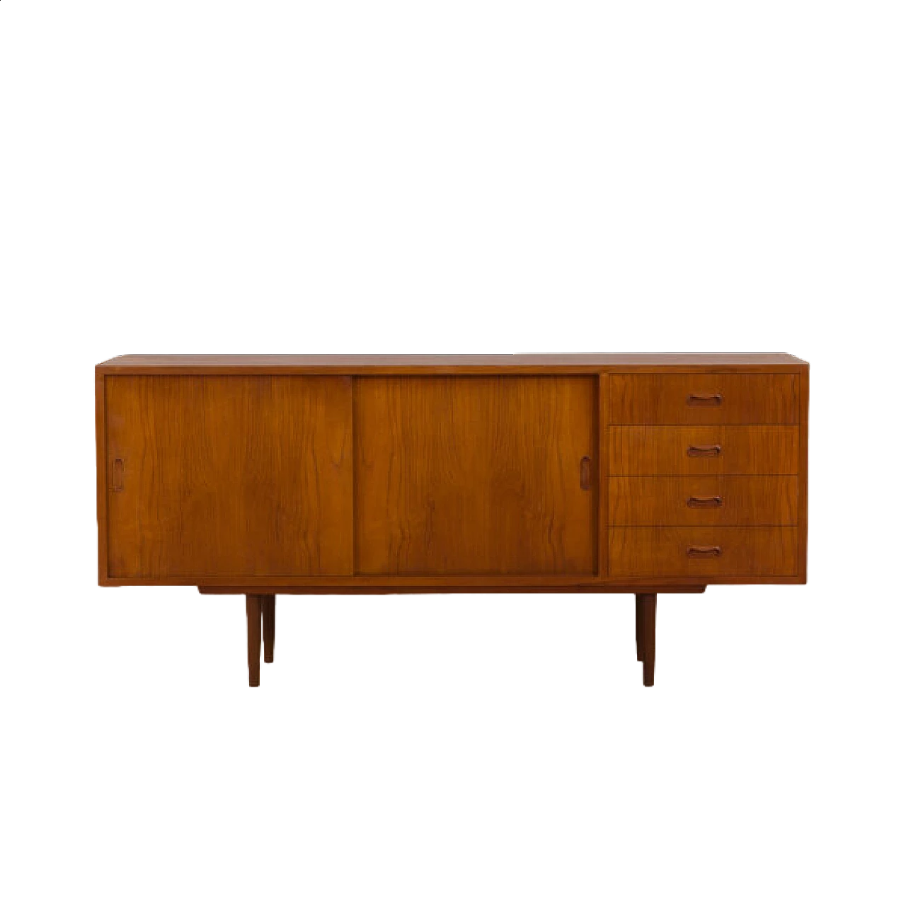 Credenza bassa danese classica in teak, anni '60 18