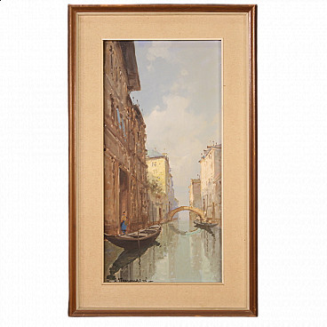 View of Venice, oil on canvas, 1960s