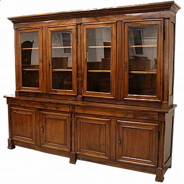 Libreria a 8 ante Impero in noce, primo '800